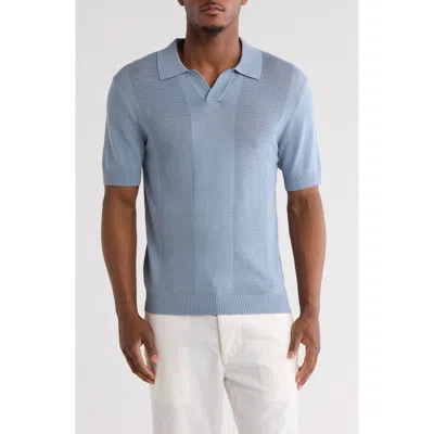 Truth Johnny Collar Pointelle Knit Sweater Polo
