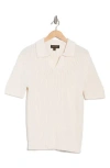 Truth Johnny Collar Short Sleeve Polo Sweater In Neutral