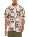 Truth Crochet Square Short Sleeve Button-up Shirt In Multi