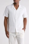 Truth Linen Blend Camp Shirt In White