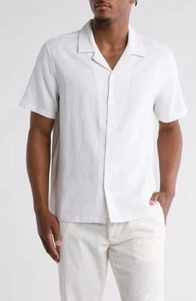 Truth Linen Blend Camp Shirt In White