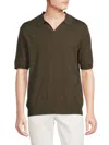 Truth Men's Solid Pullover Polo In Olive Green