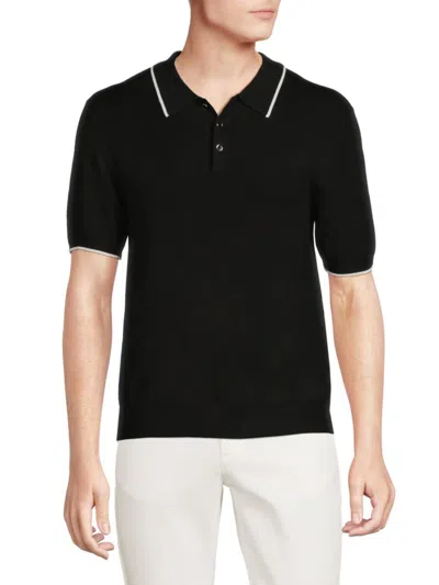 Truth Men's Tipped Polo In Black White