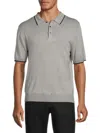 Truth Men's Tipped Polo In Light Grey