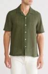Truth Open Knit Button-up Cuban Shirt