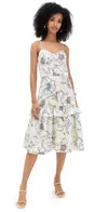 Truth Paneled Midi Dress Blue Tropic Print In Blue
