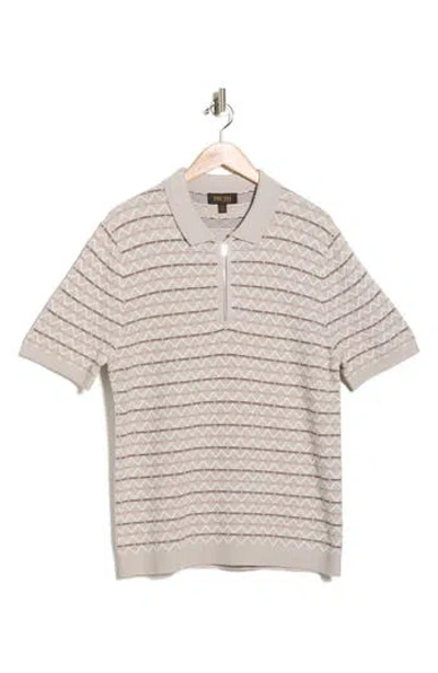 Truth Patterned Knit Quarter Zip Sweater In Gray