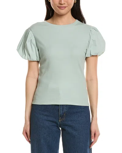 Truth Puff Sleeve Top In Green