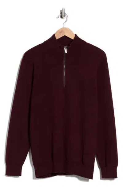 Truth Quarter Zip Sweater In Wine