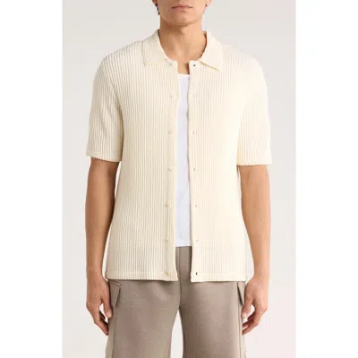 Truth Ribbed Collared Shirt In White