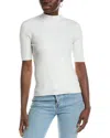 Truth Ribbed Mock Neck Pullover In White