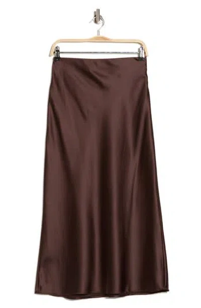 Truth Satin Skirt In Brown