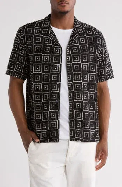 Truth Short Sleeve Button Front Embroidered Shirt
