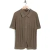 Truth Short Sleeve Cable Knit Button-up Shirt In Green