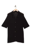 TRUTH TRUTH SHORT SLEEVE OPEN KNIT BUTTON-UP SHIRT