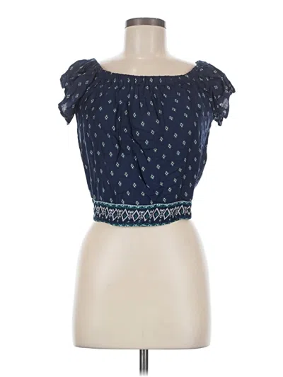 Pre-owned Truth Short Sleeve Top Blue Sweetheart Neckline Tops