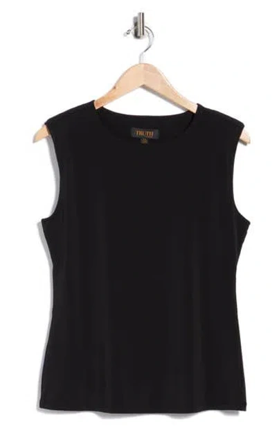 Truth Sleeveless Knit Top In Black