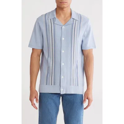 Truth Stripe Camp Shirt In Blue Lake/grey Multi