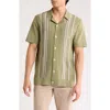 Truth Stripe Camp Shirt In Light Sage/greyscale Multi