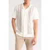 Truth Stripe Camp Shirt In White/blue/grey Multi