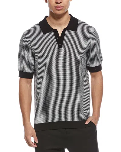 Truth Striped Polo Sweater In Black