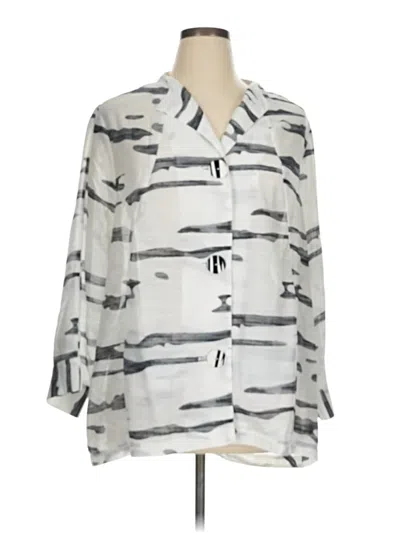 Pre-owned Truth + Style 3/4 Sleeve Blouse In Silver