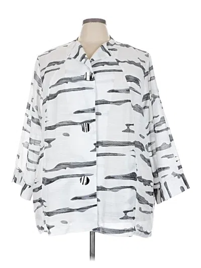 Pre-owned Truth + Style 3/4 Sleeve Blouse In Silver