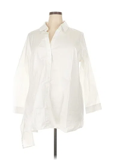 Pre-owned Truth + Style 3/4 Sleeve Button Down Shirt In White