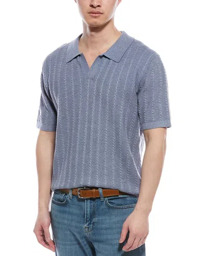 Truth Texture Knit Polo In Blue
