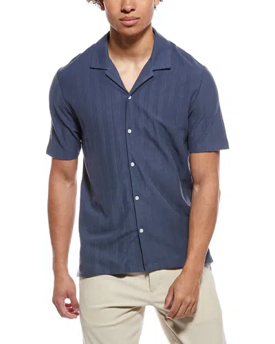 Truth Textured Cuban Shirt In Blue