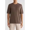 Truth Textured Knit T-shirt In Brown