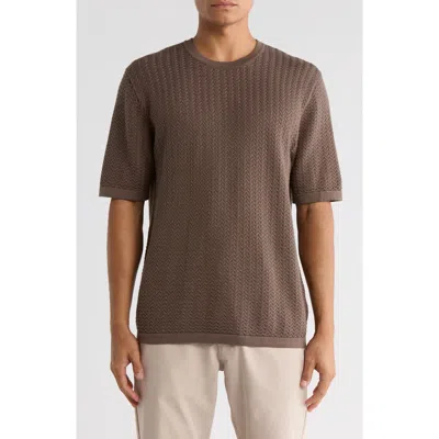 Truth Textured Knit T-shirt In Brown