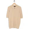 Truth Textured Quarter Zip Polo In Nude