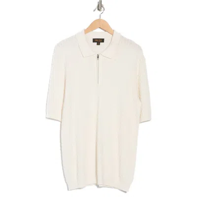 Truth Textured Quarter Zip Polo In White