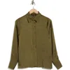 Truth Textured Satin Button-up Shirt In Green