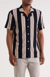 Truth Textured Stripe Camp Shirt In Pattern