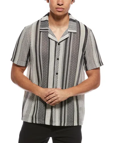 Truth Textured Striped Jacquard Knit In Gray