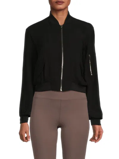 Truth Women's Cropped Bomber Jacket In Black