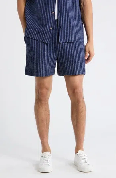 Truth Yarn Dyed Jacquard Shorts In Blue