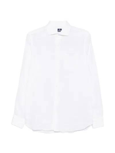 Truzzi Chest-pocket Long-sleeve Shirt In White