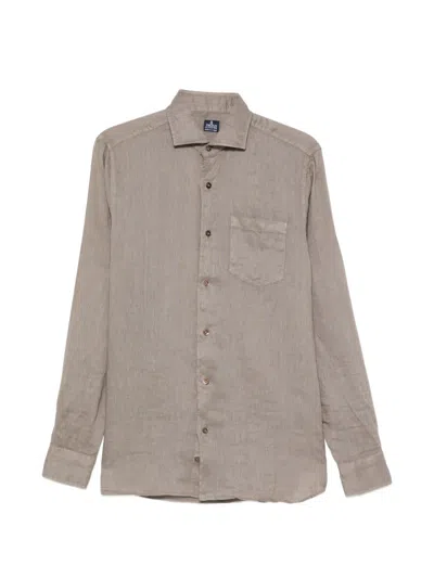 Truzzi Chest-pocket Shirt In Brown