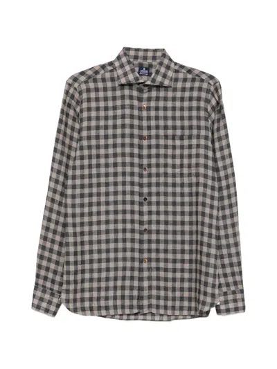Truzzi Gingham-check Long-sleeve Shirt In Multi