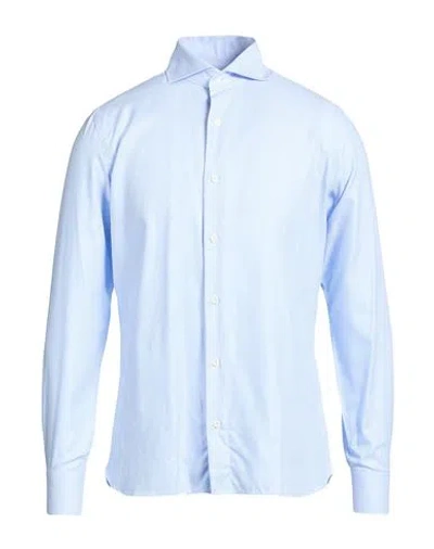 Truzzi Man Shirt Azure Size 15 Cotton In Blue