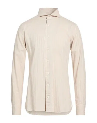 Truzzi Man Shirt Beige Size 17 ¾ Cotton