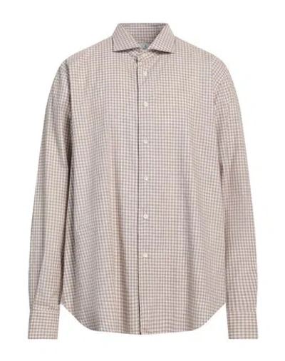 Truzzi Man Shirt Brown Size 17 ½ Cotton