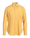 Truzzi Man Shirt Marigold Size 15 ½ Cotton In Yellow