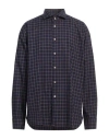 Truzzi Man Shirt Midnight Blue Size 16 Cotton In Blue