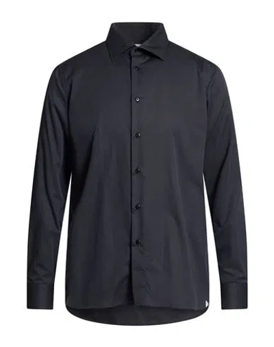 Truzzi Man Shirt Midnight Blue Size 16 Cotton In Black