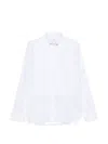 Truzzi 플리츠 빕 윙 칼라 셔츠 In White