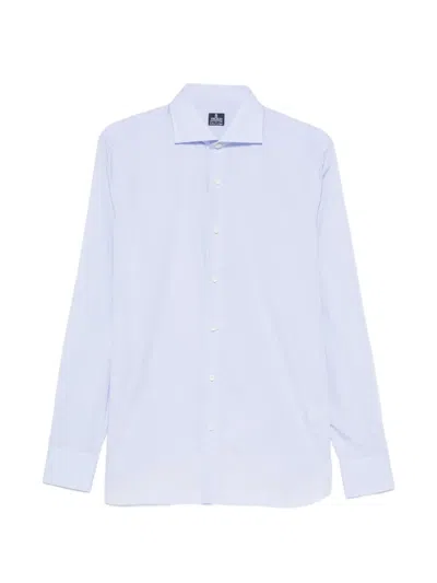 Truzzi Spread-collar Button-up Shirt In Blue